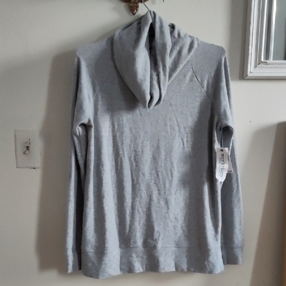 Workshop Republic Cowl Neck Heather Gray Top